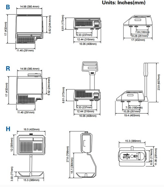 CAS CL5500 Series Price Computing & Label Printing Scale