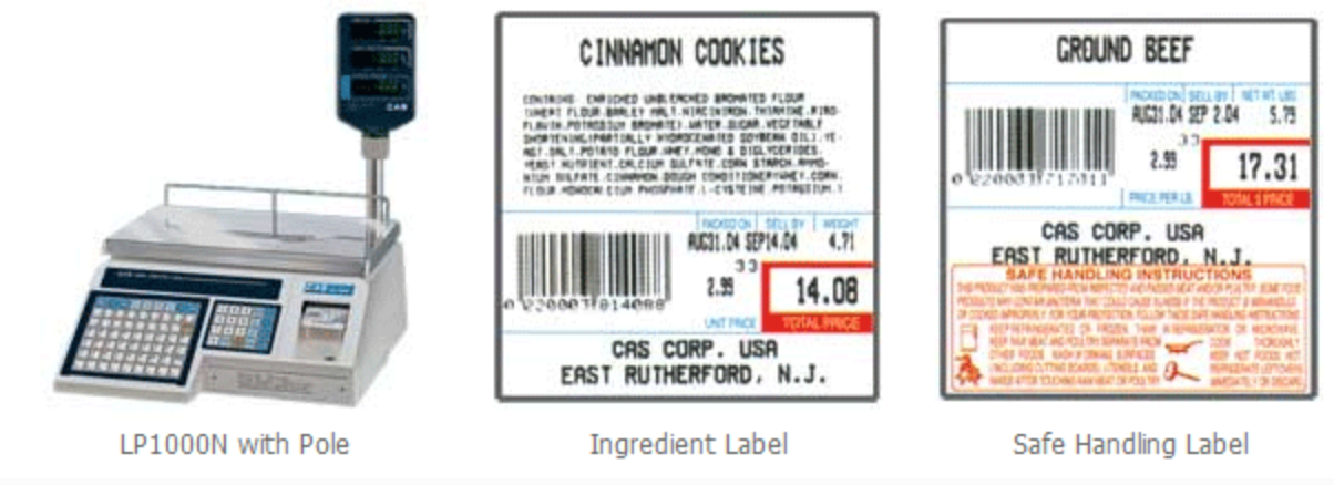 CAS LP-1000N Series Label Printing Scale