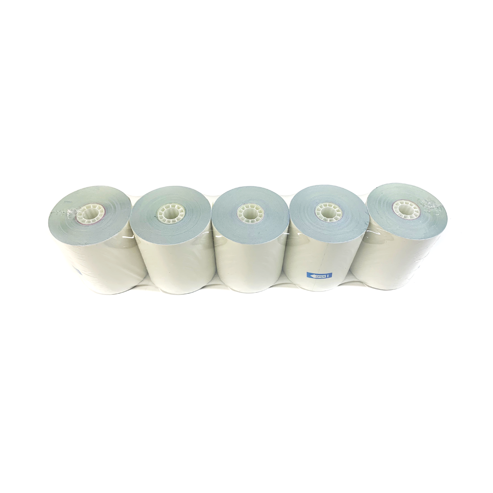 3" x 90' 2-Ply White/Canary Receipt Paper, 5 Rolls