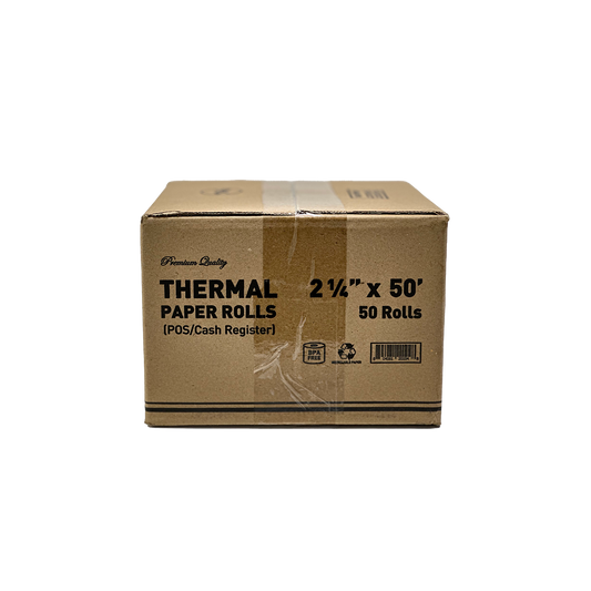 2 1/4" x 50' Thermal Receipt Paper, 50 Rolls/Case