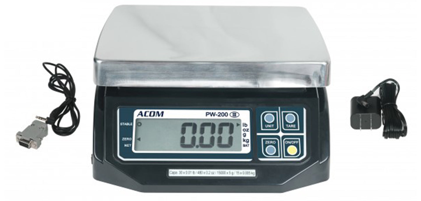 ACOM PW-200RS POS/ECR Series Interface Scale w/ Dual Display